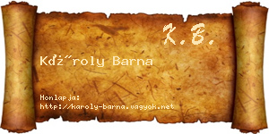 Károly Barna névjegykártya